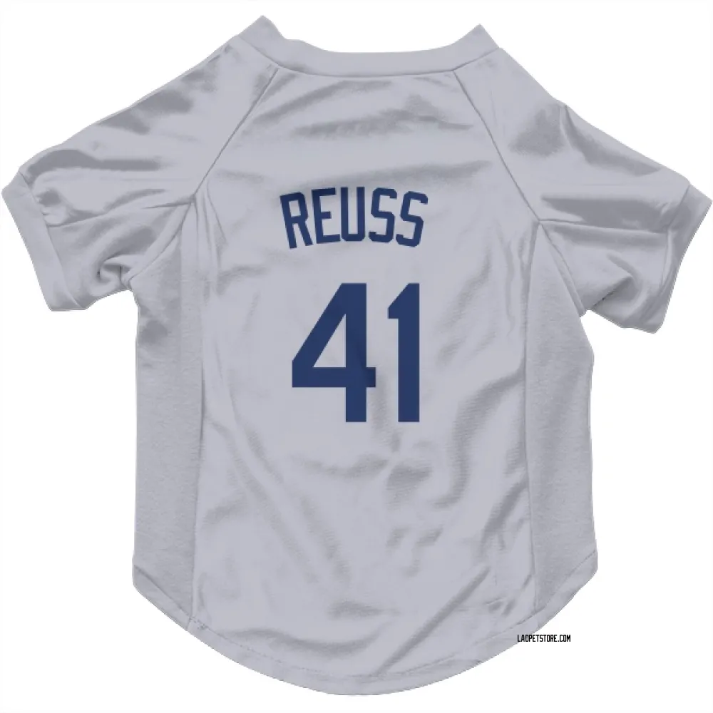 Los Angeles Dodgers Jerry Reuss Gray Pet Jersey for Dog & Cat