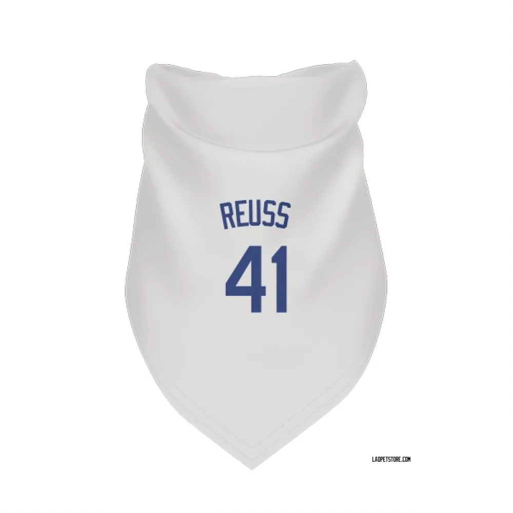 Los Angeles Dodgers Jerry Reuss White Pet Bandana for Dog & Cat