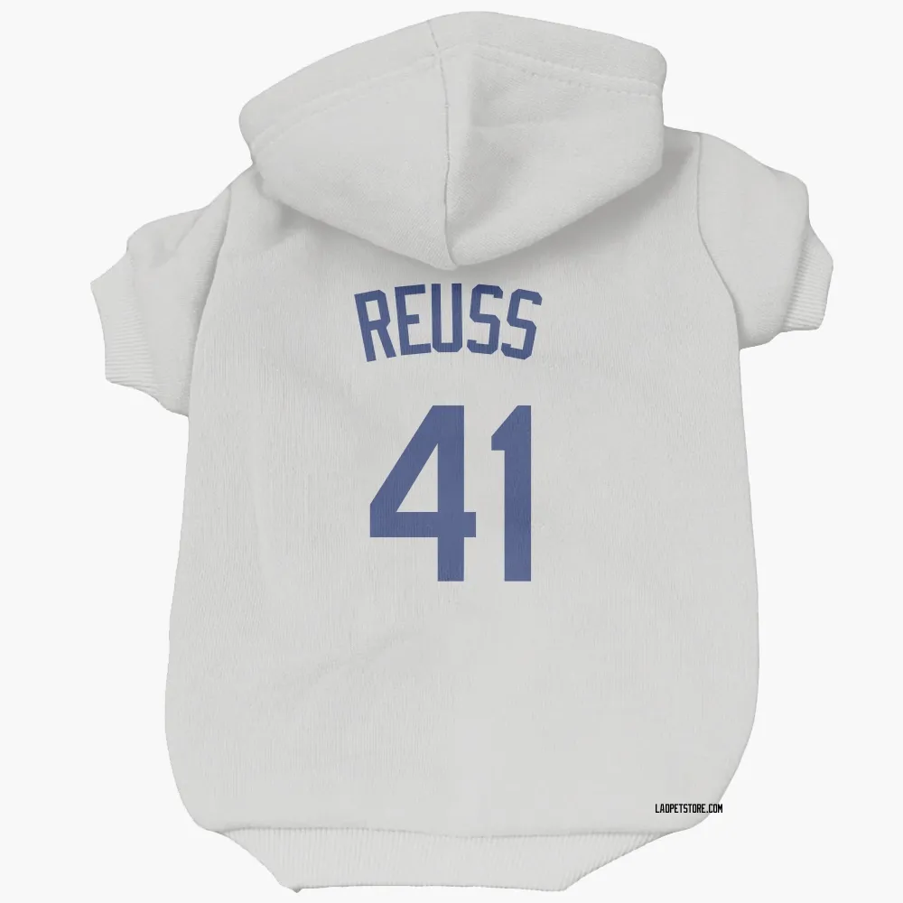 Los Angeles Dodgers Jerry Reuss White Pet Hoodie for Dog & Cat