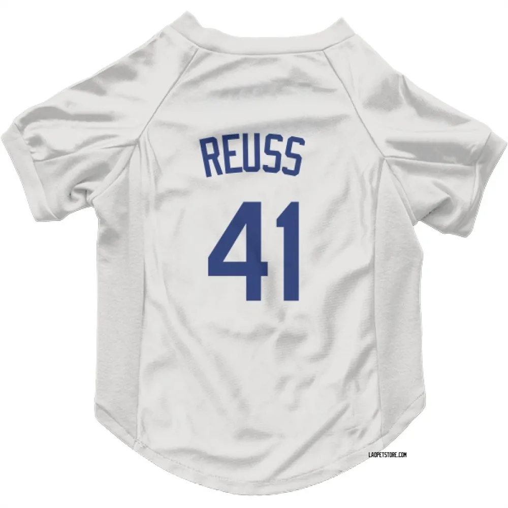 Los Angeles Dodgers Jerry Reuss White Pet Jersey for Dog & Cat
