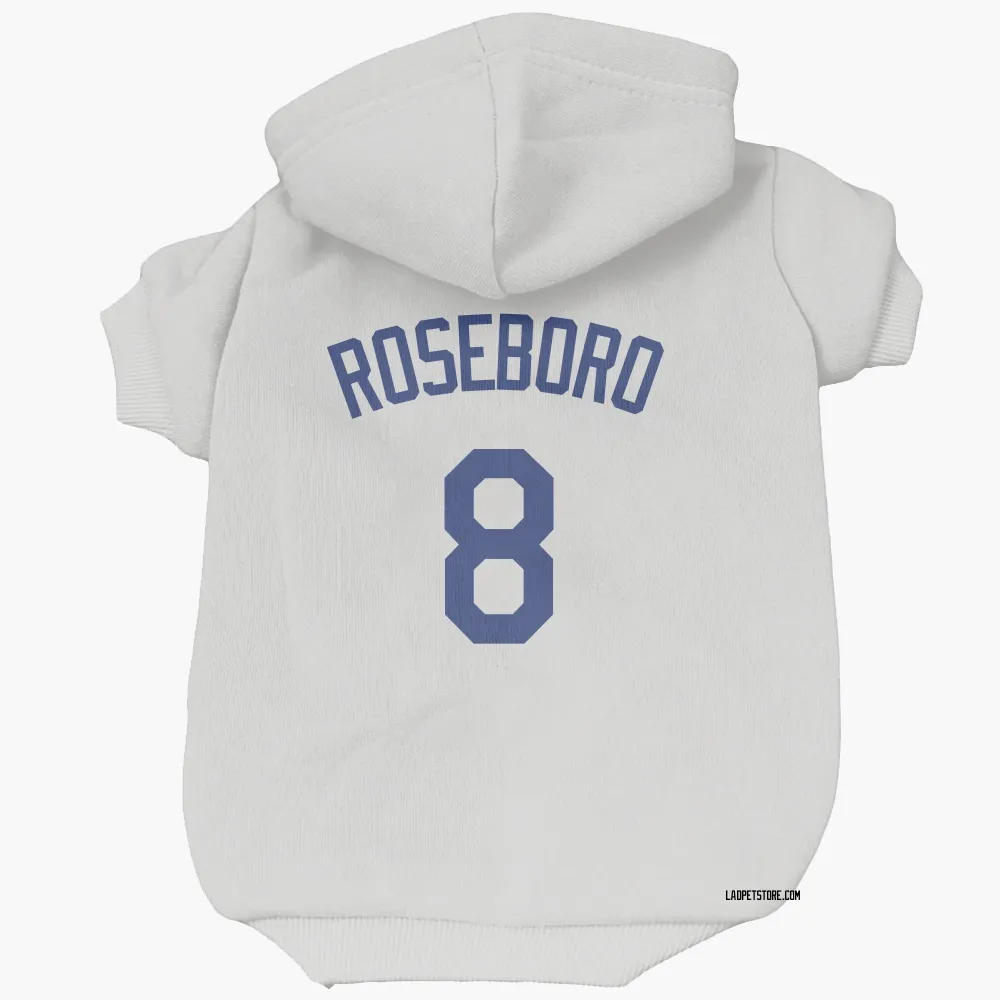 Los Angeles Dodgers John Roseboro White Pet Hoodie for Dog & Cat