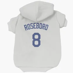 Los Angeles Dodgers John Roseboro White Pet Hoodie for Dog & Cat