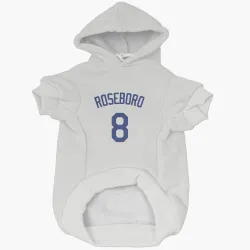 Los Angeles Dodgers John Roseboro White Pet Hoodie for Dog & Cat
