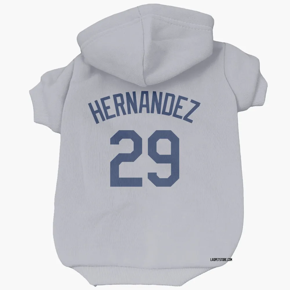 Los Angeles Dodgers Jonathan Hernandez Gray Pet Hoodie for Dog & Cat