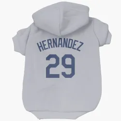 Los Angeles Dodgers Jonathan Hernandez Gray Pet Hoodie for Dog & Cat