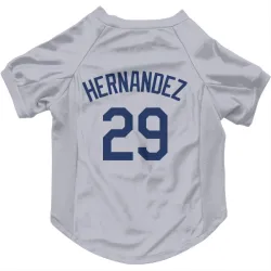 Los Angeles Dodgers Jonathan Hernandez Gray Pet Jersey for Dog & Cat