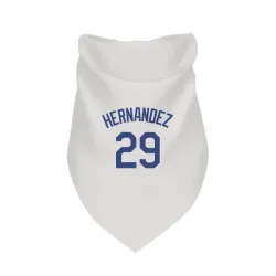 Los Angeles Dodgers Jonathan Hernandez White Pet Bandana for Dog & Cat