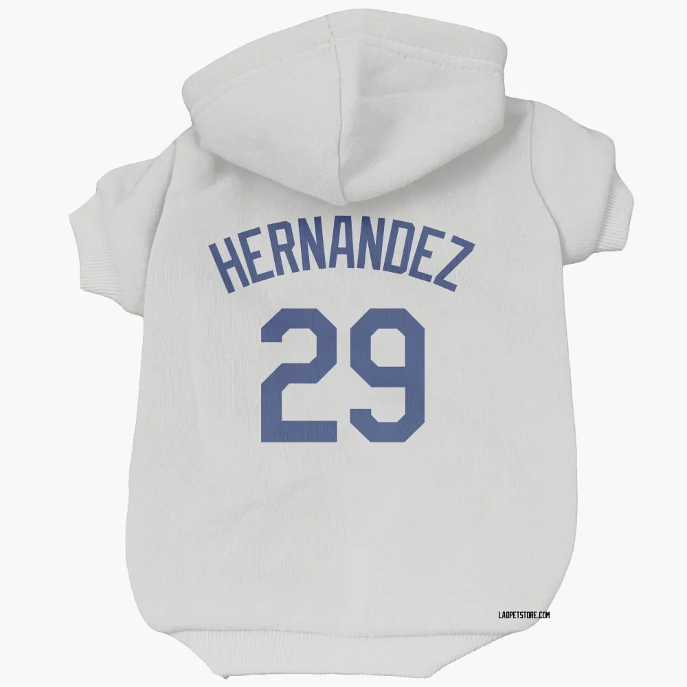Los Angeles Dodgers Jonathan Hernandez White Pet Hoodie for Dog & Cat