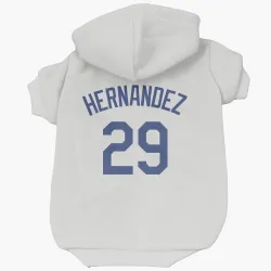 Los Angeles Dodgers Jonathan Hernandez White Pet Hoodie for Dog & Cat