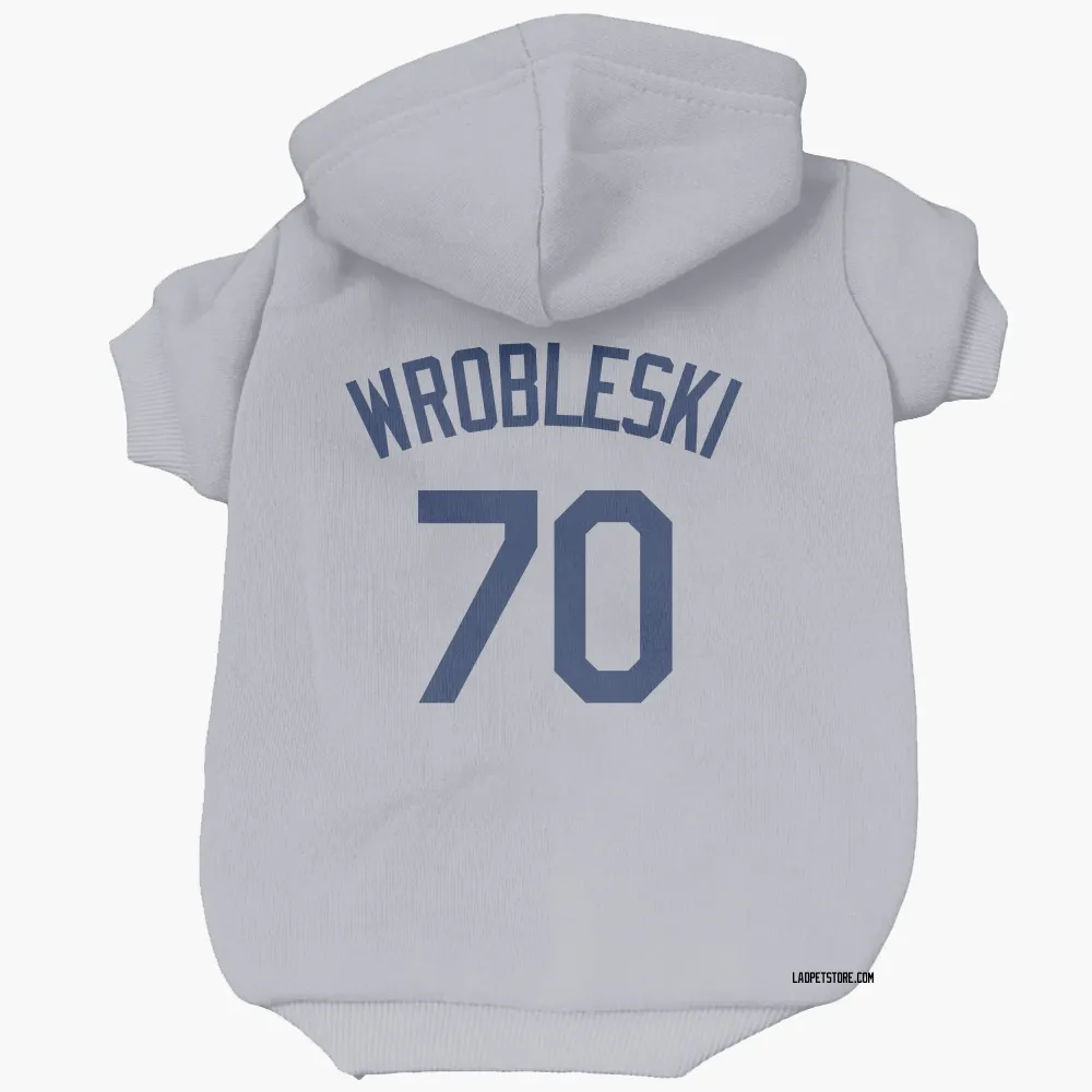 Los Angeles Dodgers Justin Wrobleski Gray Pet Hoodie for Dog & Cat