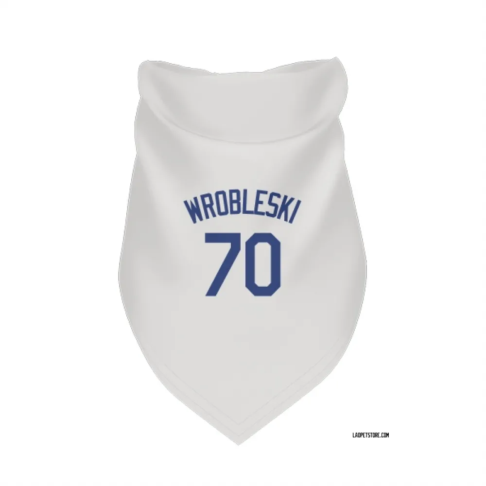 Los Angeles Dodgers Justin Wrobleski White Pet Bandana for Dog & Cat