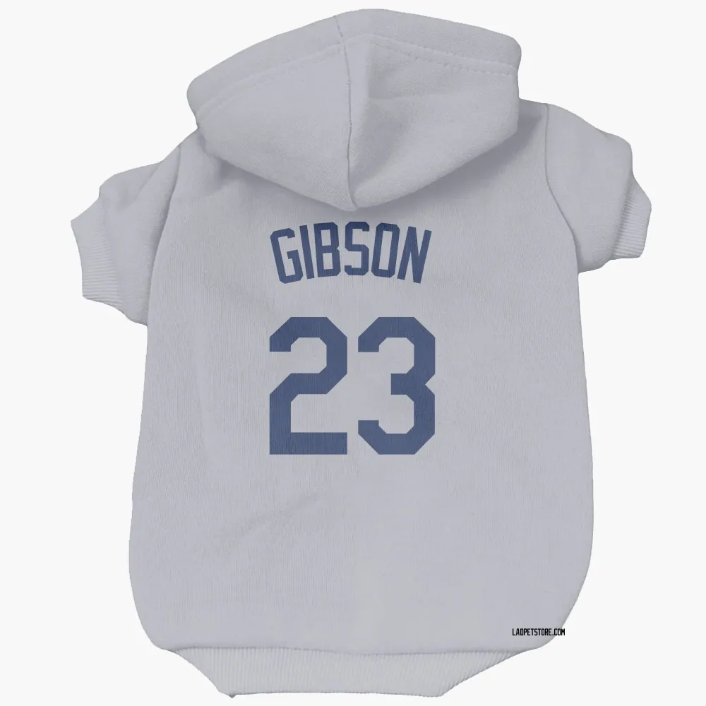Los Angeles Dodgers Kirk Gibson Gray Pet Hoodie for Dog & Cat