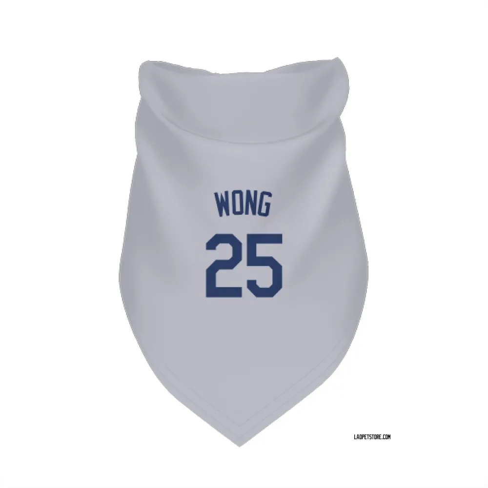 Los Angeles Dodgers Kolten Wong Gray Pet Bandana for Dog & Cat