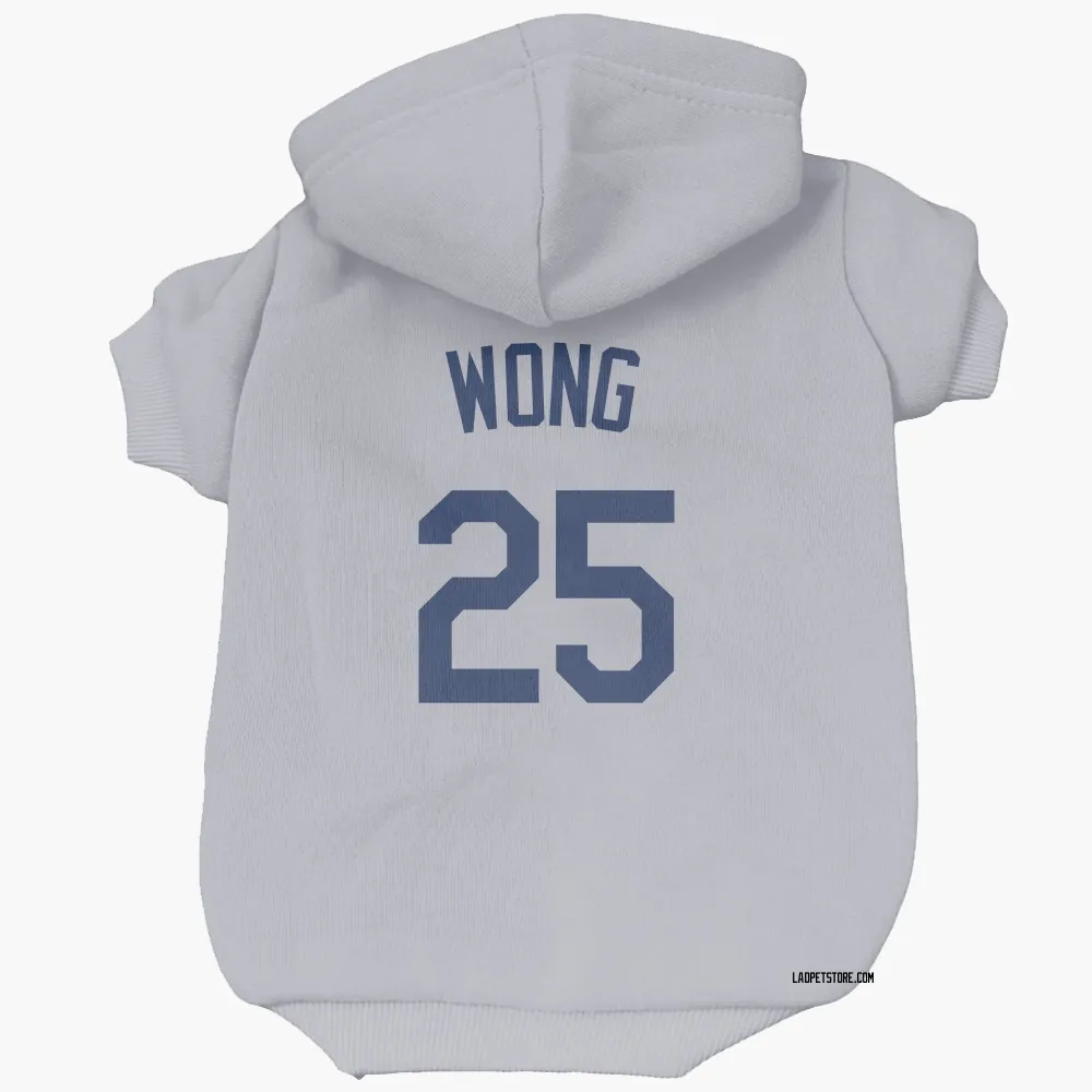 Los Angeles Dodgers Kolten Wong Gray Pet Hoodie for Dog & Cat