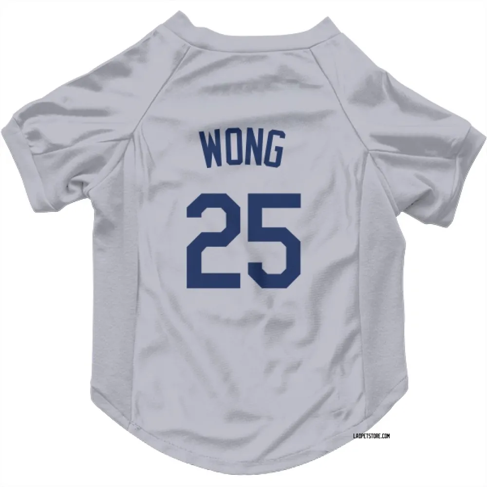Los Angeles Dodgers Kolten Wong Gray Pet Jersey for Dog & Cat