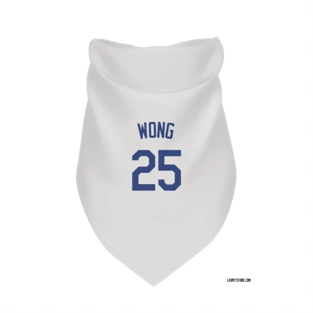 Los Angeles Dodgers Kolten Wong White Pet Bandana for Dog & Cat