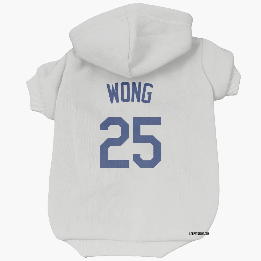 Los Angeles Dodgers Kolten Wong White Pet Hoodie for Dog & Cat