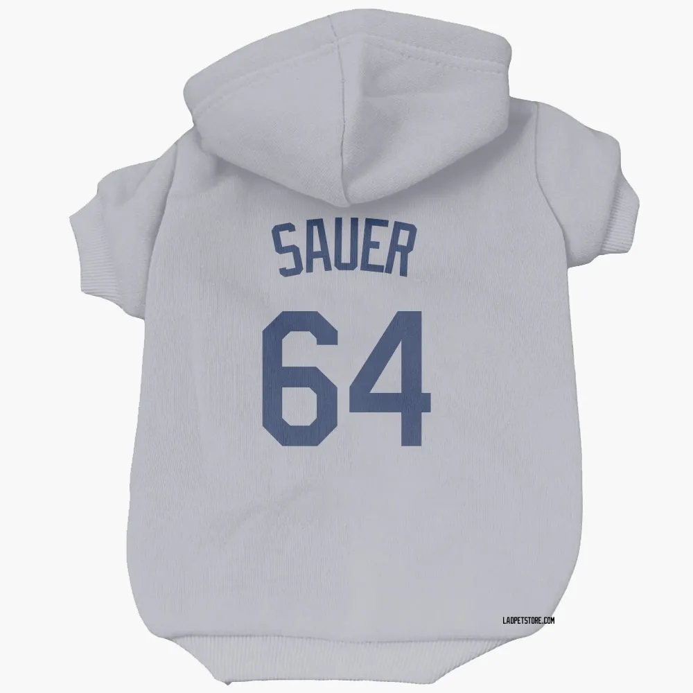 Los Angeles Dodgers Matt Sauer Gray Pet Hoodie for Dog & Cat