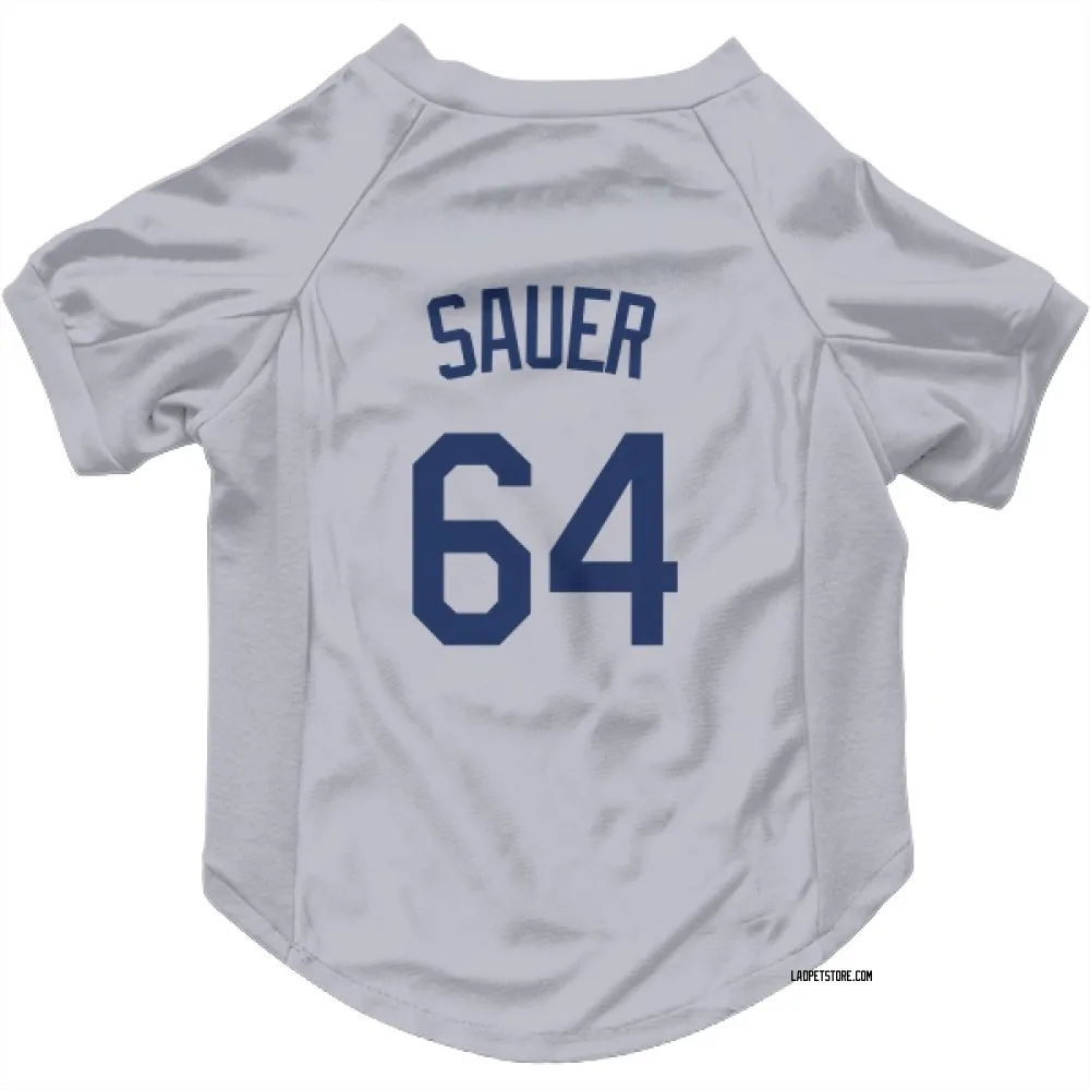 Los Angeles Dodgers Matt Sauer Gray Pet Jersey for Dog & Cat