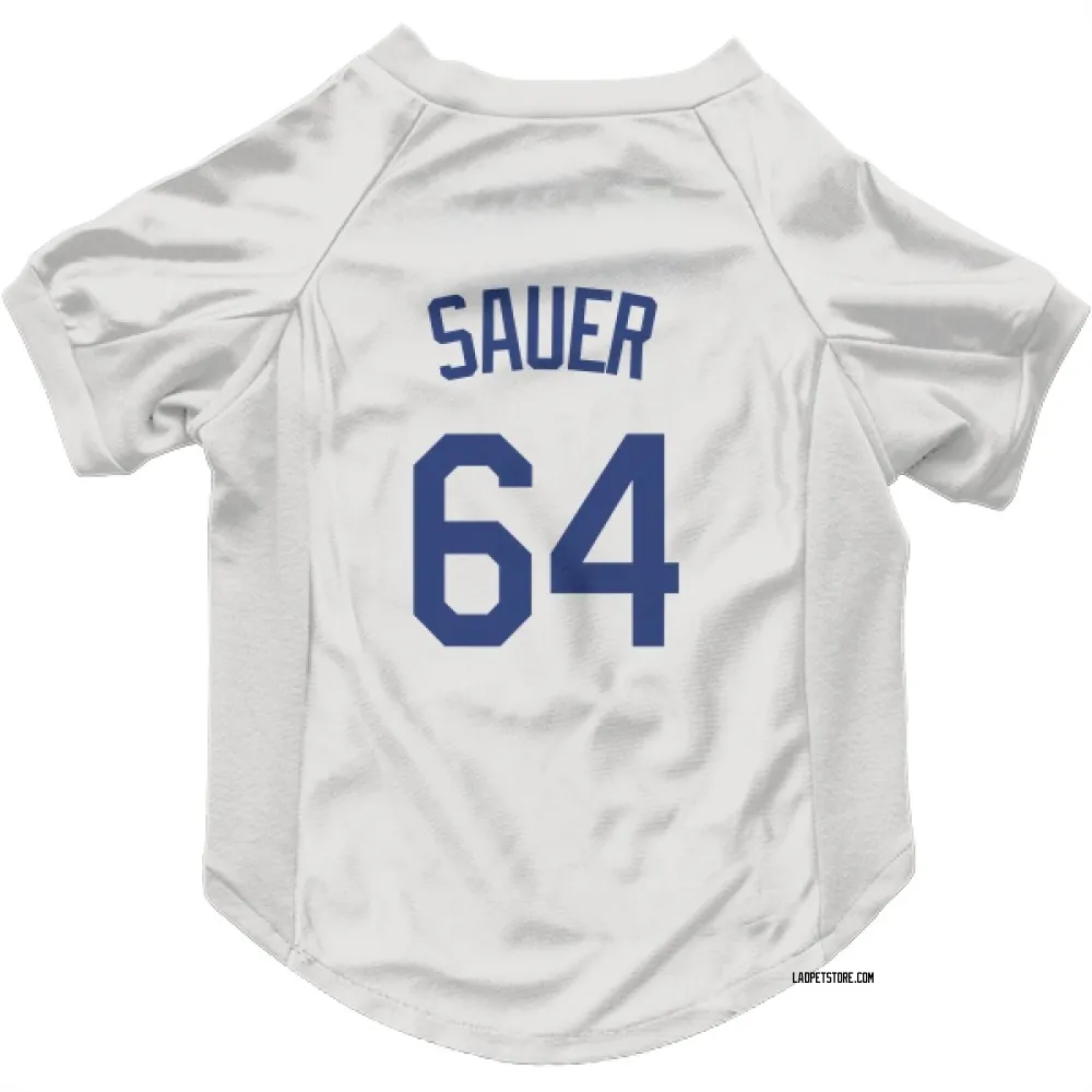 Los Angeles Dodgers Matt Sauer White Pet Jersey for Dog & Cat