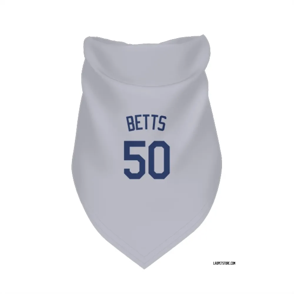 Los Angeles Dodgers Mookie Betts Gray Pet Bandana for Dog & Cat
