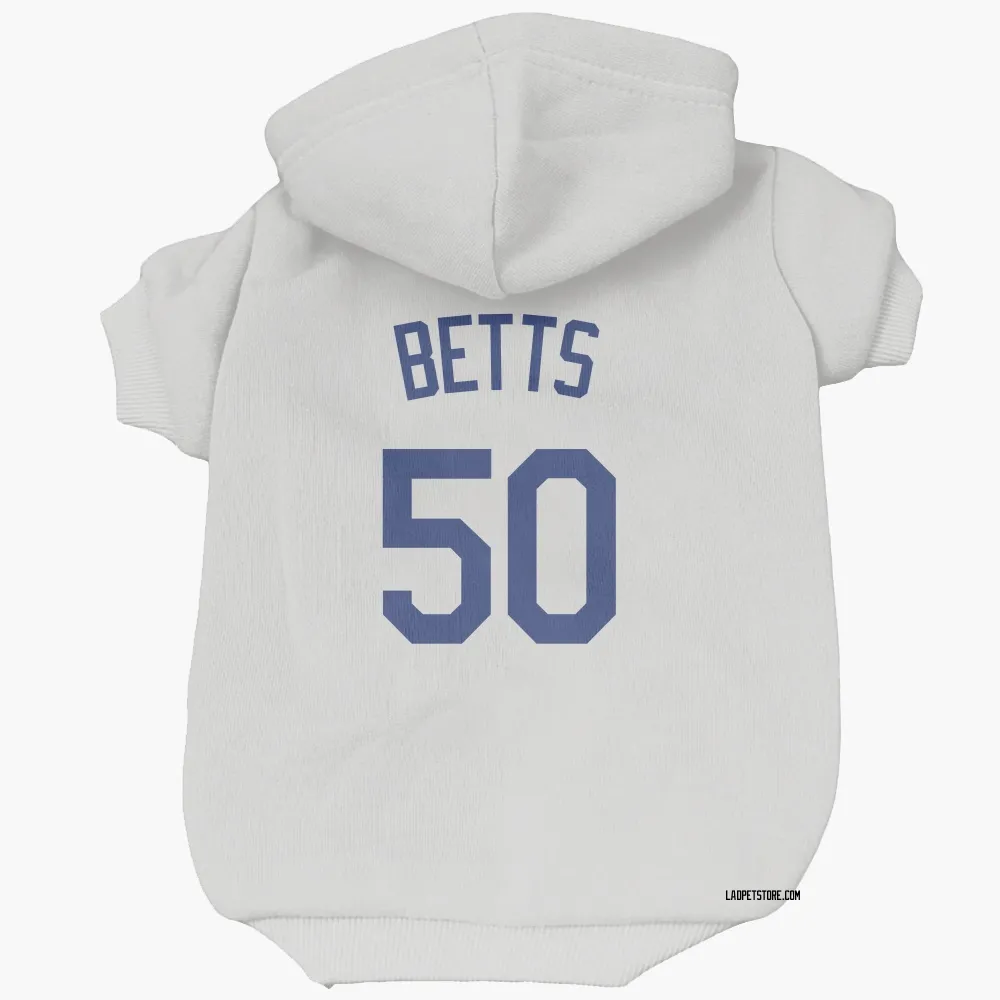 Los Angeles Dodgers Mookie Betts White Pet Hoodie for Dog & Cat