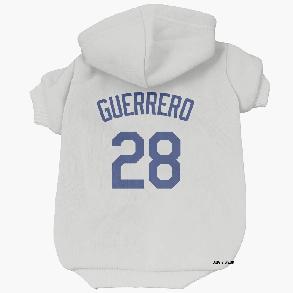 Los Angeles Dodgers Pedro Guerrero White Pet Hoodie for Dog & Cat