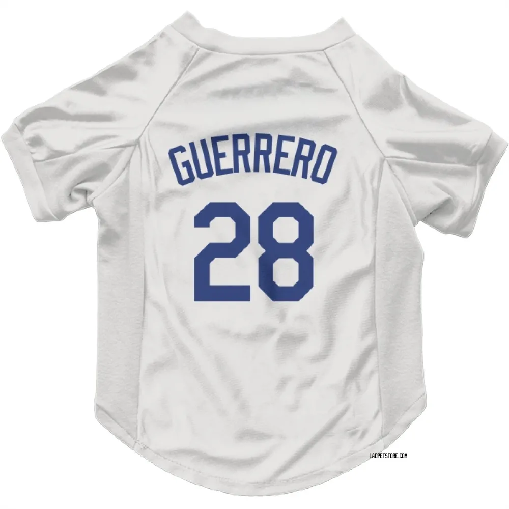 Los Angeles Dodgers Pedro Guerrero White Pet Jersey for Dog & Cat