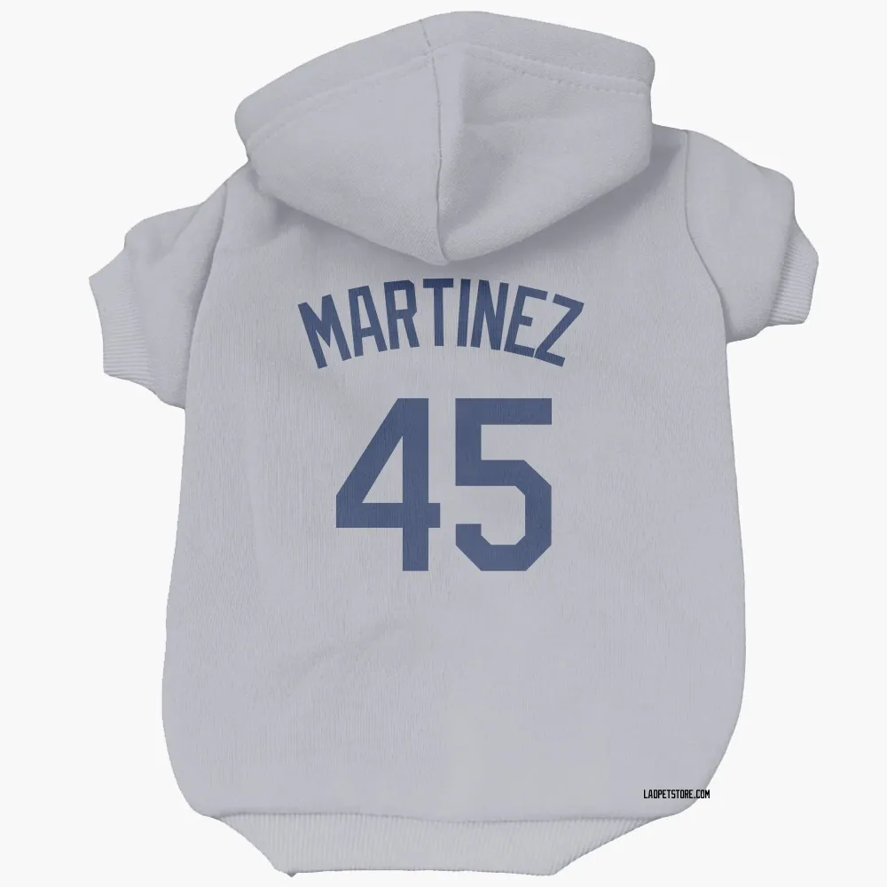 Los Angeles Dodgers Pedro Martinez Gray Pet Hoodie for Dog & Cat