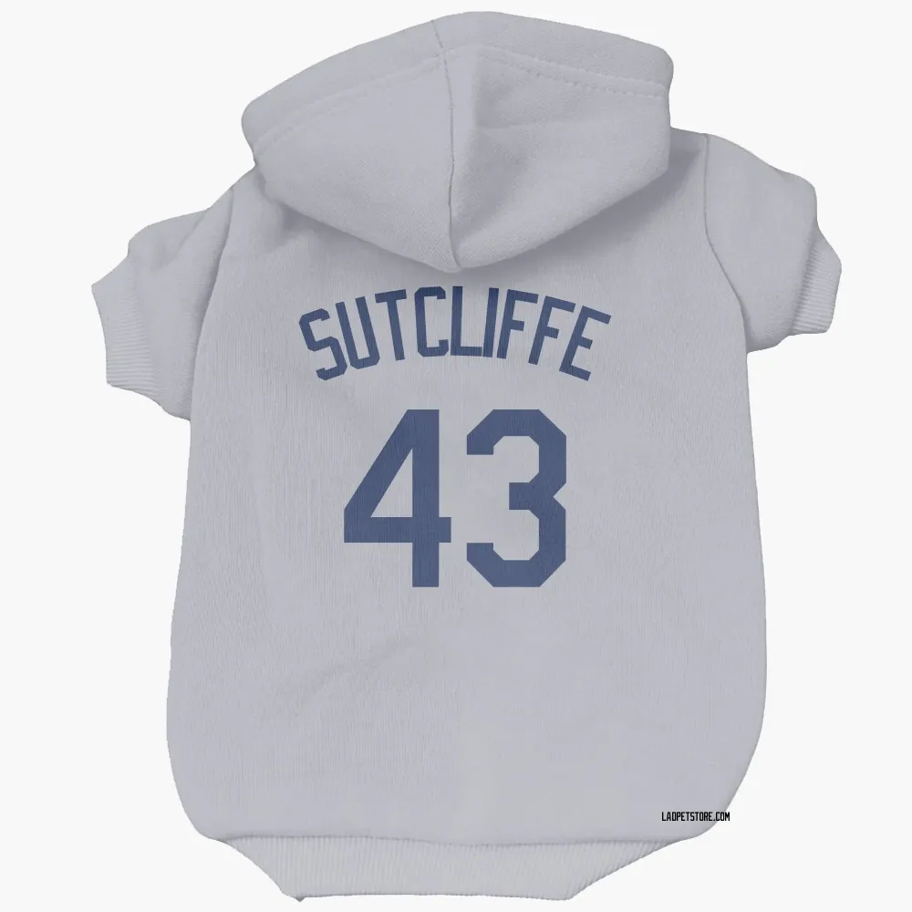 Los Angeles Dodgers Rick Sutcliffe Gray Pet Hoodie for Dog & Cat