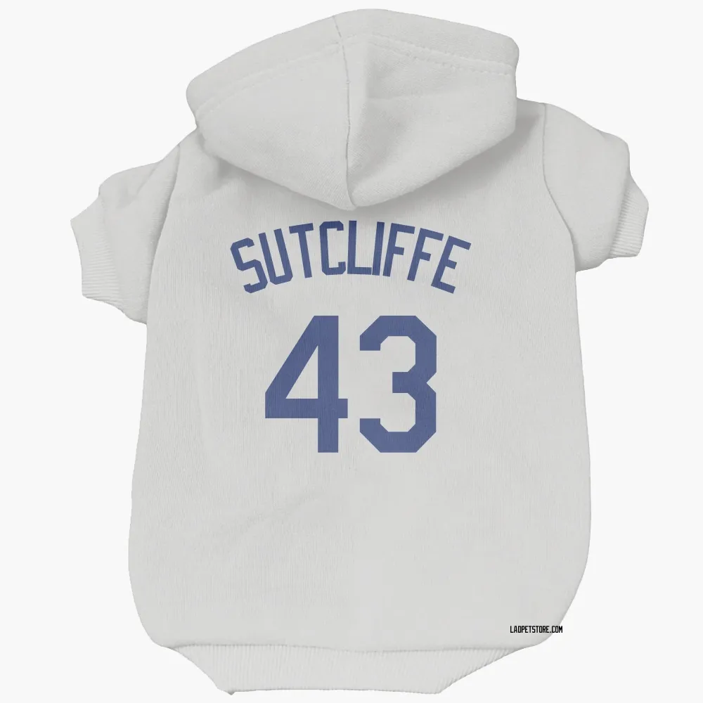 Los Angeles Dodgers Rick Sutcliffe White Pet Hoodie for Dog & Cat