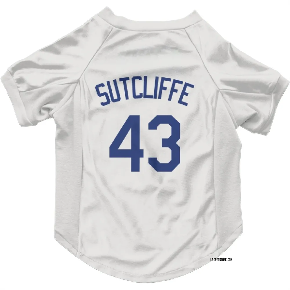 Los Angeles Dodgers Rick Sutcliffe White Pet Jersey for Dog & Cat