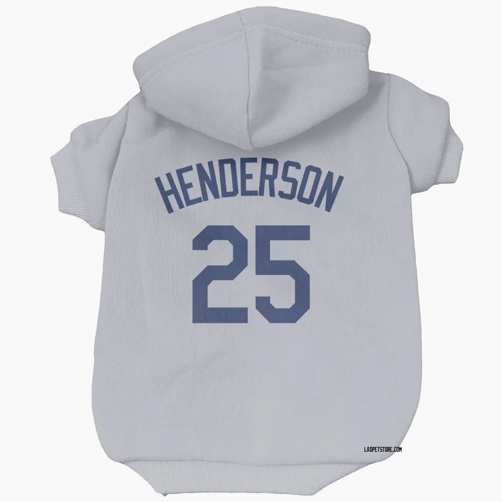 Los Angeles Dodgers Rickey Henderson Gray Pet Hoodie for Dog & Cat