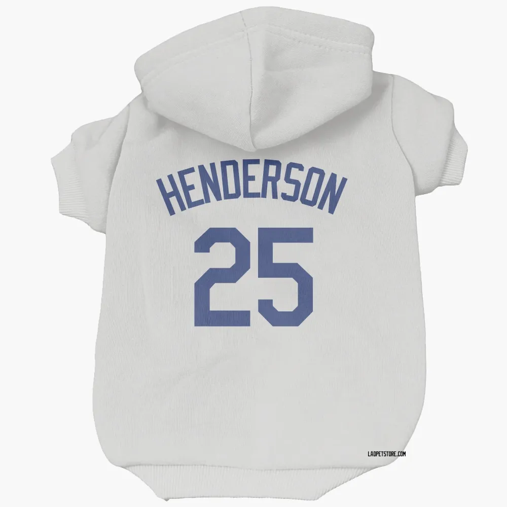 Los Angeles Dodgers Rickey Henderson White Pet Hoodie for Dog & Cat