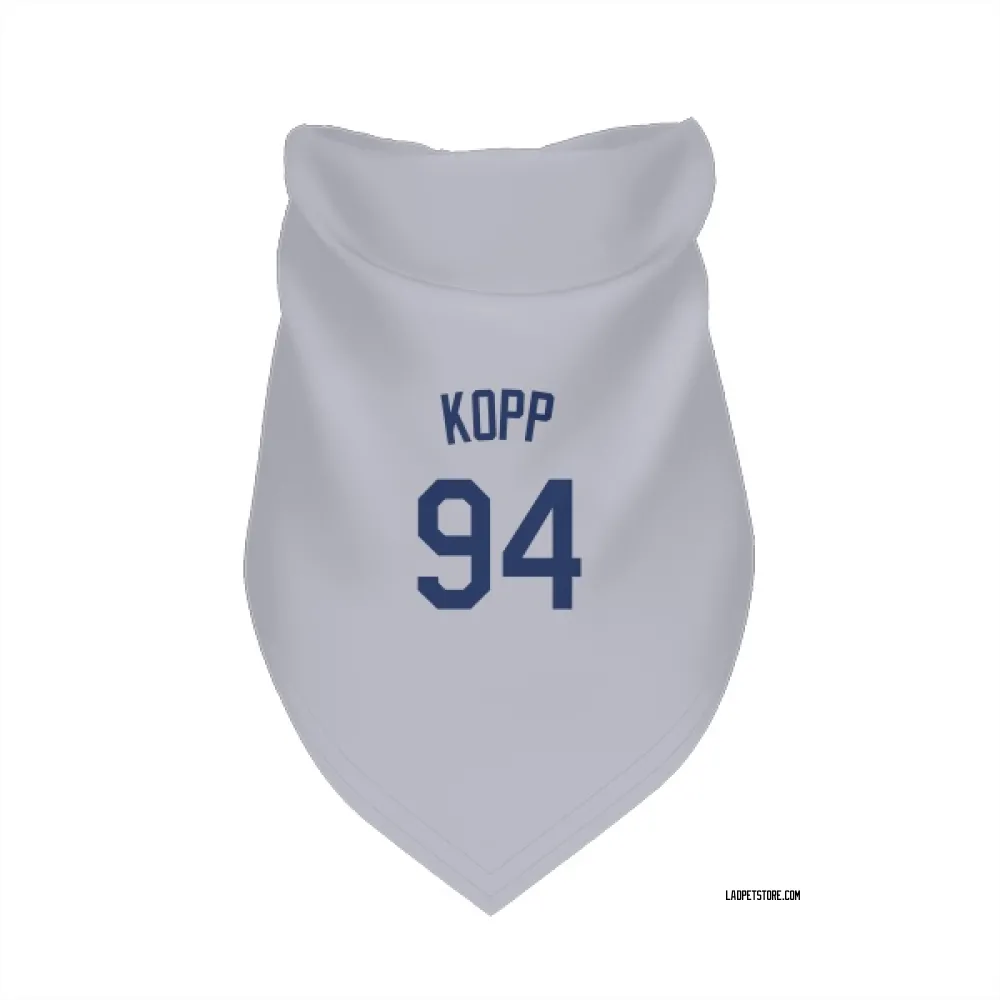 Los Angeles Dodgers Ronan Kopp Gray Pet Bandana for Dog & Cat