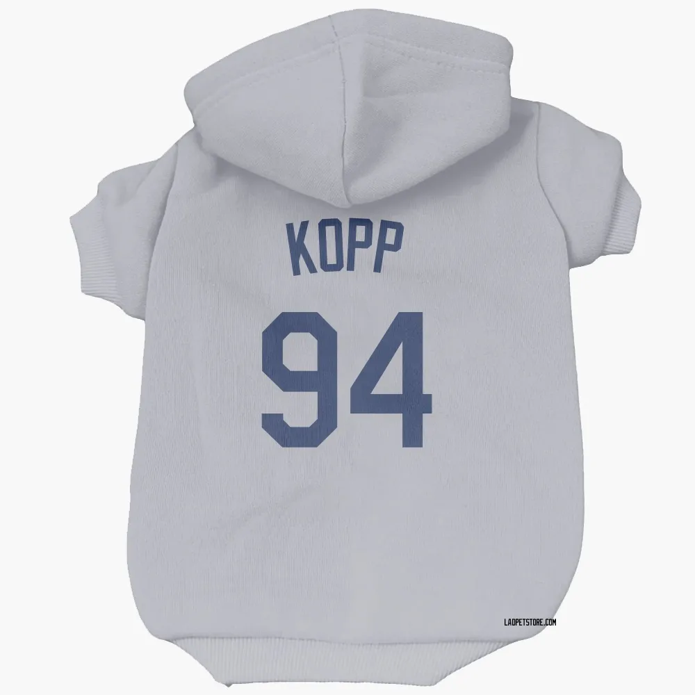 Los Angeles Dodgers Ronan Kopp Gray Pet Hoodie for Dog & Cat