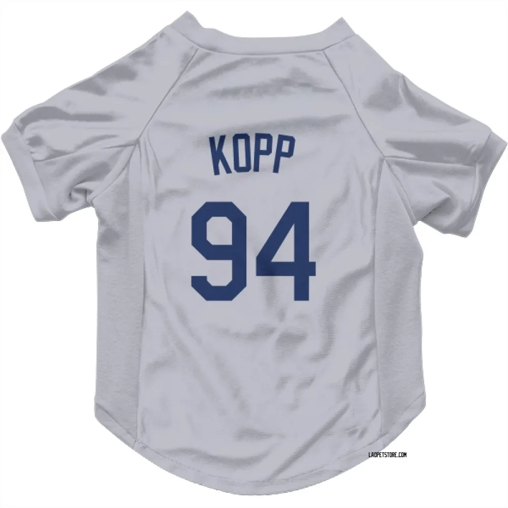 Los Angeles Dodgers Ronan Kopp Gray Pet Jersey for Dog & Cat