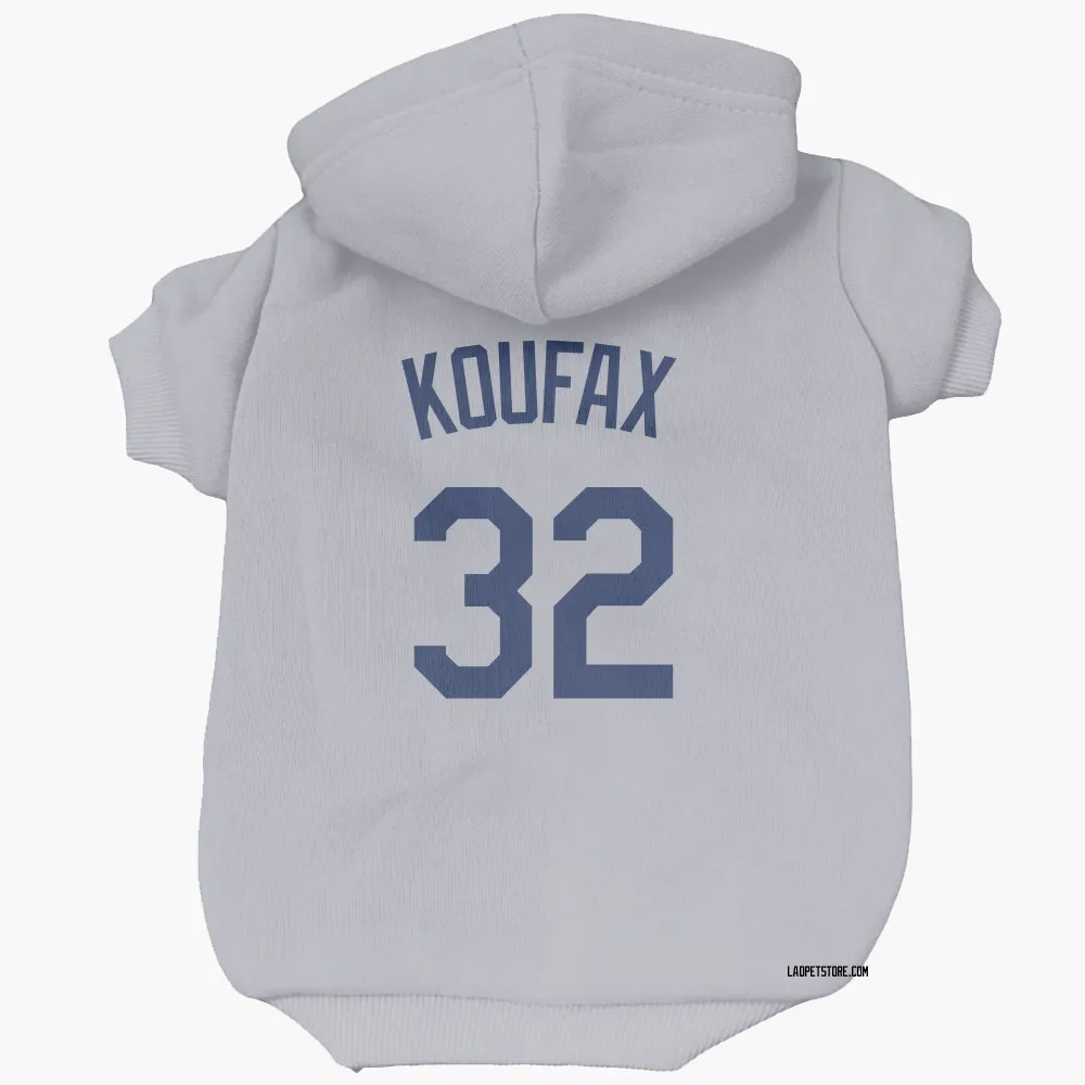 Los Angeles Dodgers Sandy Koufax Gray Pet Hoodie for Dog & Cat