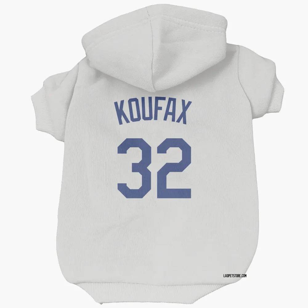 Los Angeles Dodgers Sandy Koufax White Pet Hoodie for Dog & Cat