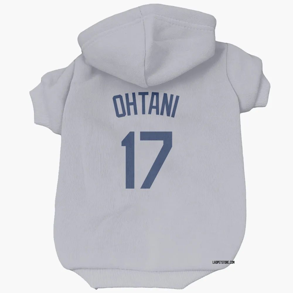 Los Angeles Dodgers Shohei Ohtani Gray Pet Hoodie for Dog & Cat
