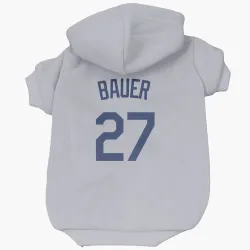Los Angeles Dodgers Trevor Bauer Gray Pet Hoodie for Dog & Cat