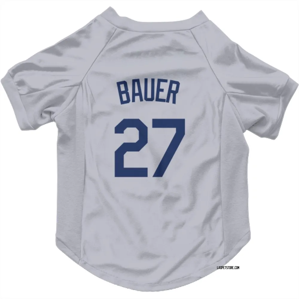 Los Angeles Dodgers Trevor Bauer Gray Pet Jersey for Dog & Cat
