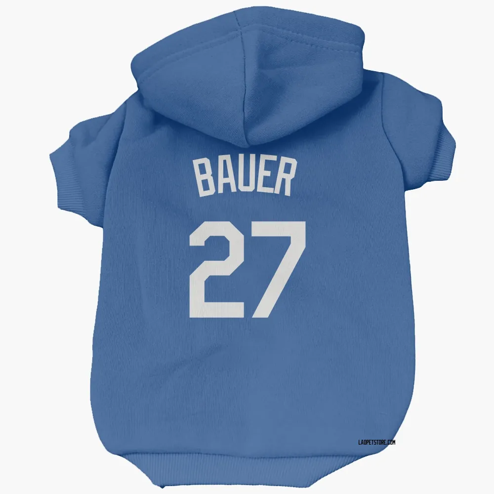 Los Angeles Dodgers Trevor Bauer Royal Pet Hoodie for Dog & Cat