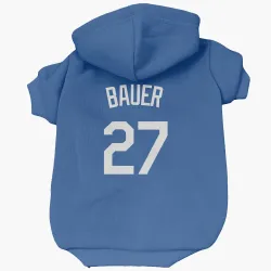 Los Angeles Dodgers Trevor Bauer Royal Pet Hoodie for Dog & Cat
