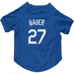 Los Angeles Dodgers Trevor Bauer Royal Pet Jersey for Dog & Cat