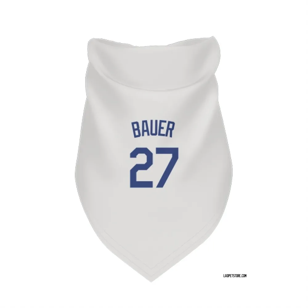 Los Angeles Dodgers Trevor Bauer White Pet Bandana for Dog & Cat