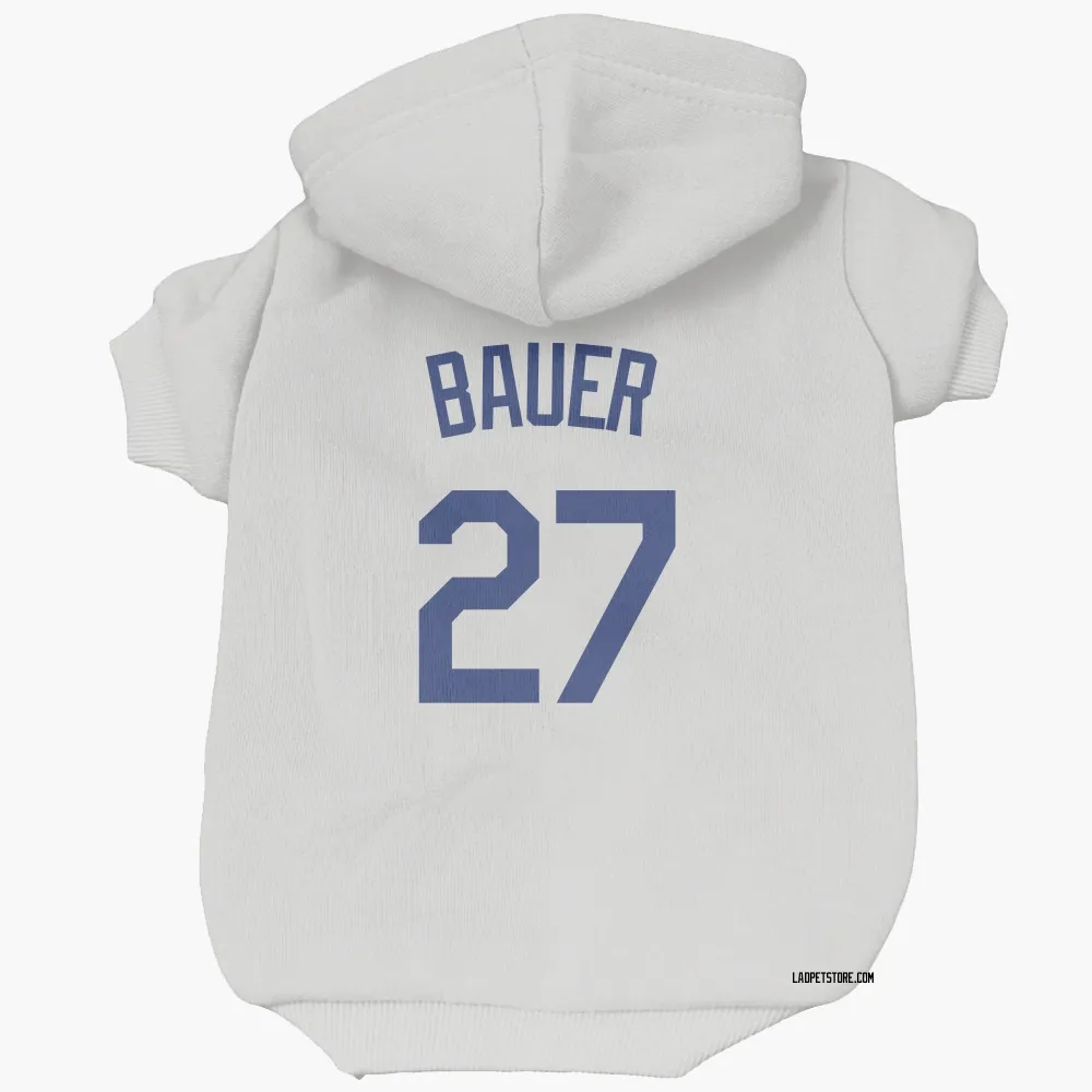 Los Angeles Dodgers Trevor Bauer White Pet Hoodie for Dog & Cat