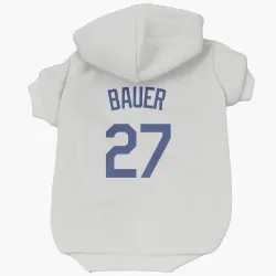 Los Angeles Dodgers Trevor Bauer White Pet Hoodie for Dog & Cat