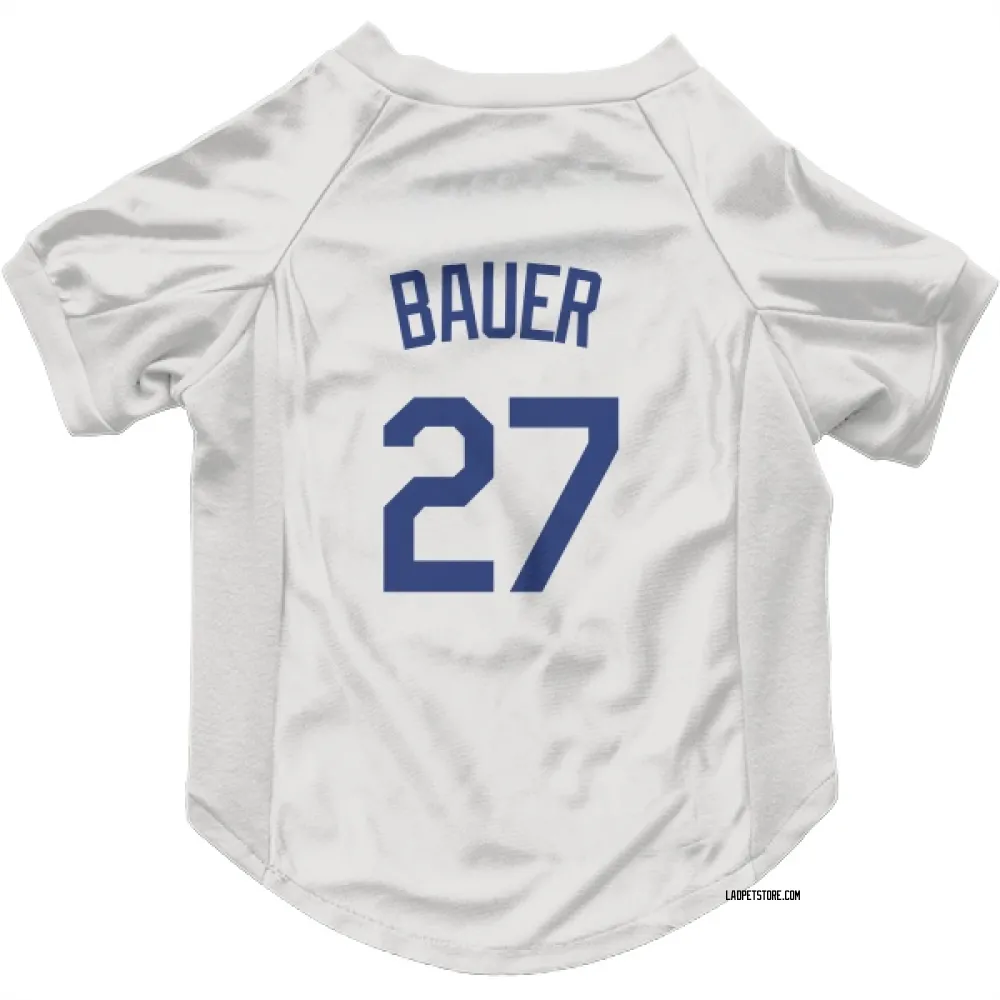 Los Angeles Dodgers Trevor Bauer White Pet Jersey for Dog & Cat