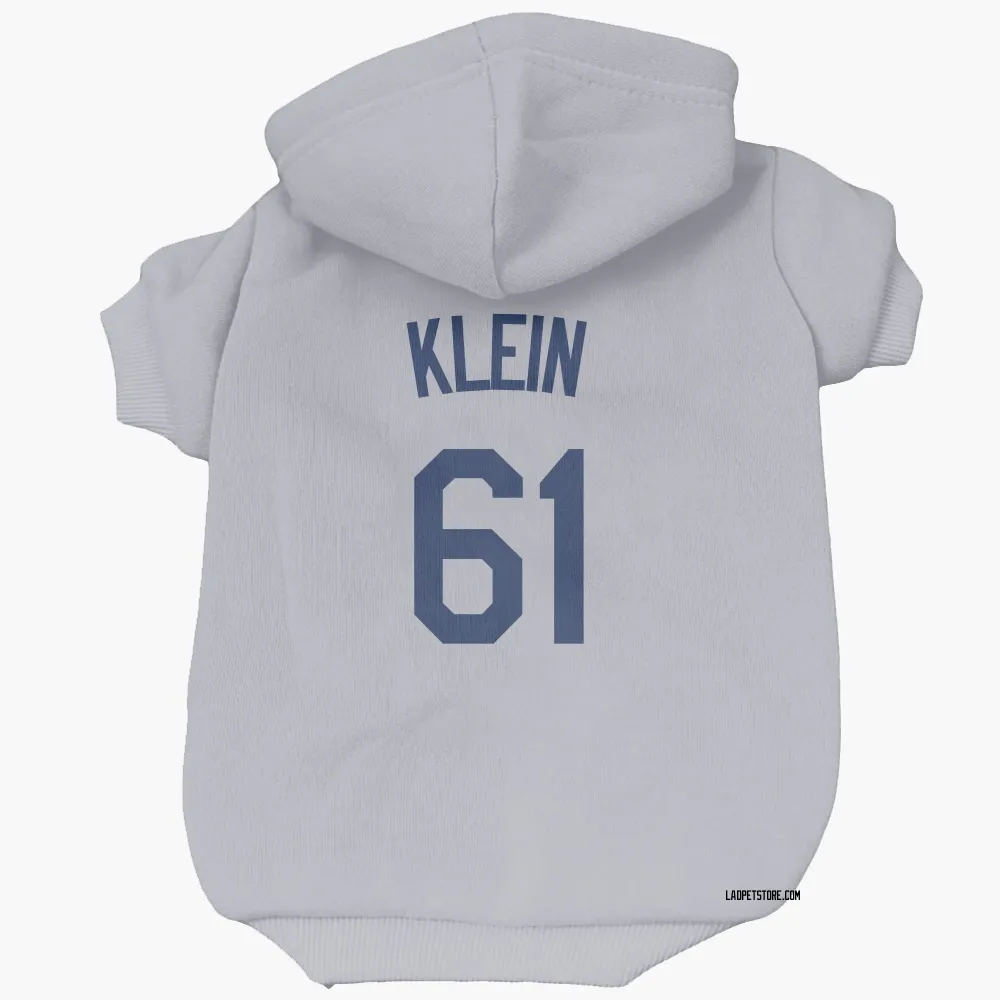 Los Angeles Dodgers Will Klein Gray Pet Hoodie for Dog & Cat